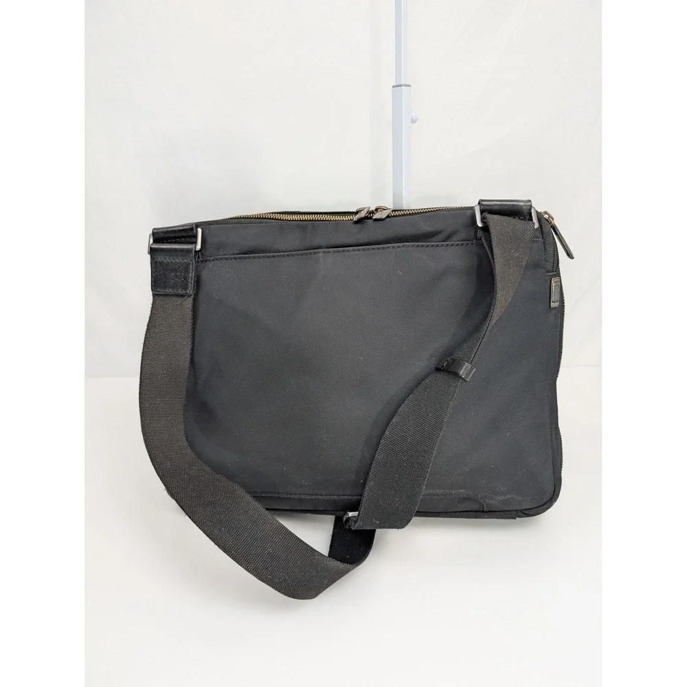 Away Travel Messenger Bag Black Nylon Crossbody Tech Laptop Bag Minimalist